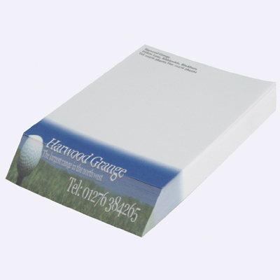 A7 wedge fronted notepad with 150 sheets of 100gsm paper - 4 colour