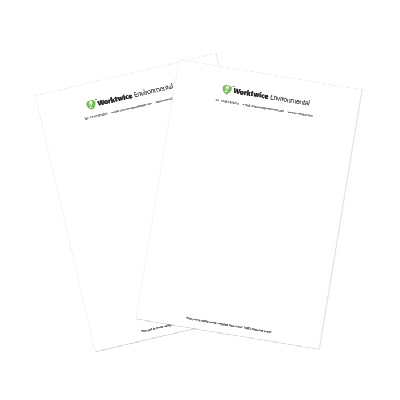 Recycled note pad - 50 sheets of white recycled paper - 1 colour - A4