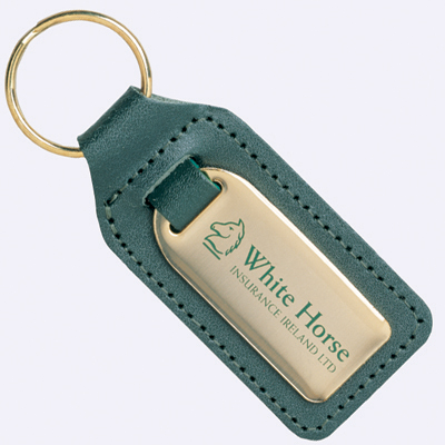 High quality leather fob with decal - polished gold